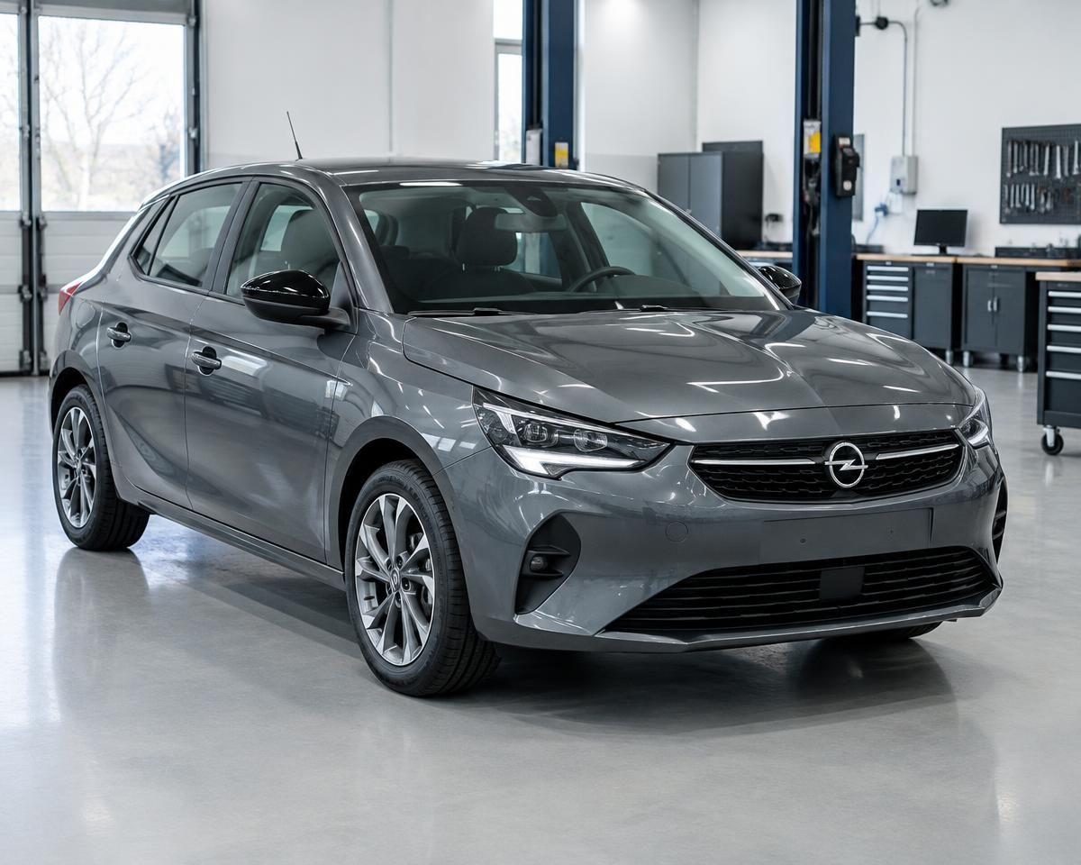 Szary samochód Opel w jasnym warsztacie serwisowym