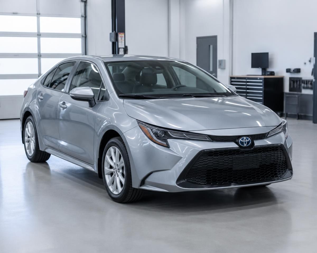 Samochód Toyota w jasnym warsztacie serwisowym